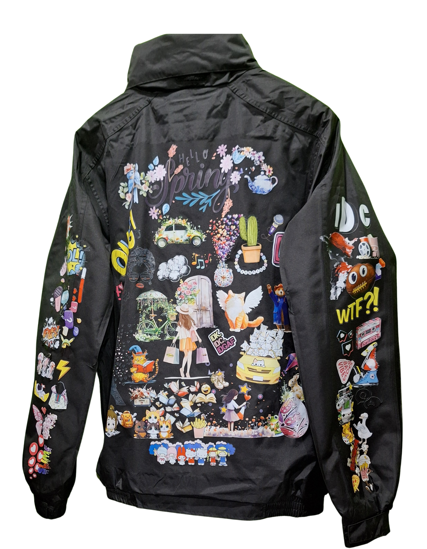 Bomber Jacket with Hello Spring Design – Stylish and Warm Outerwear For Winter in Various Sizes