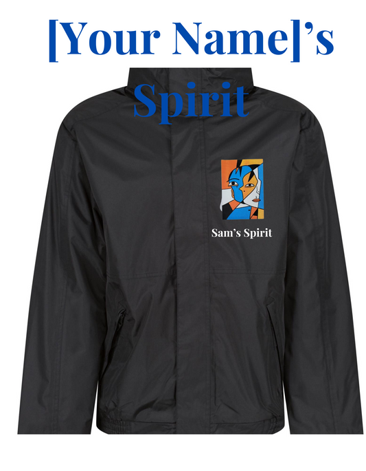 Custom waterproof bomber jacket with personalized design and colorful artwork for trendy winter fashion.