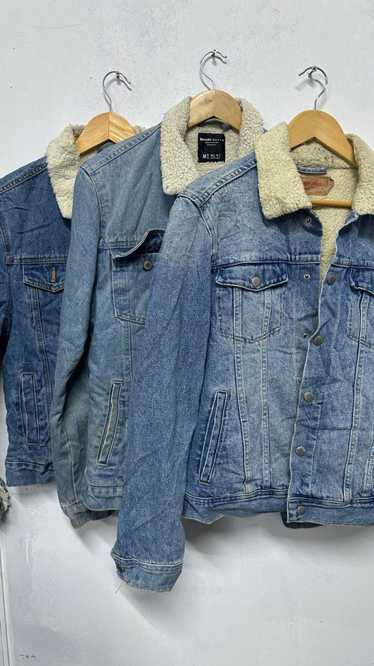 Vintage Sheepskin Denim Jackets – Warm, Stylish, Multiple Sizes Shearling Denim Jacket