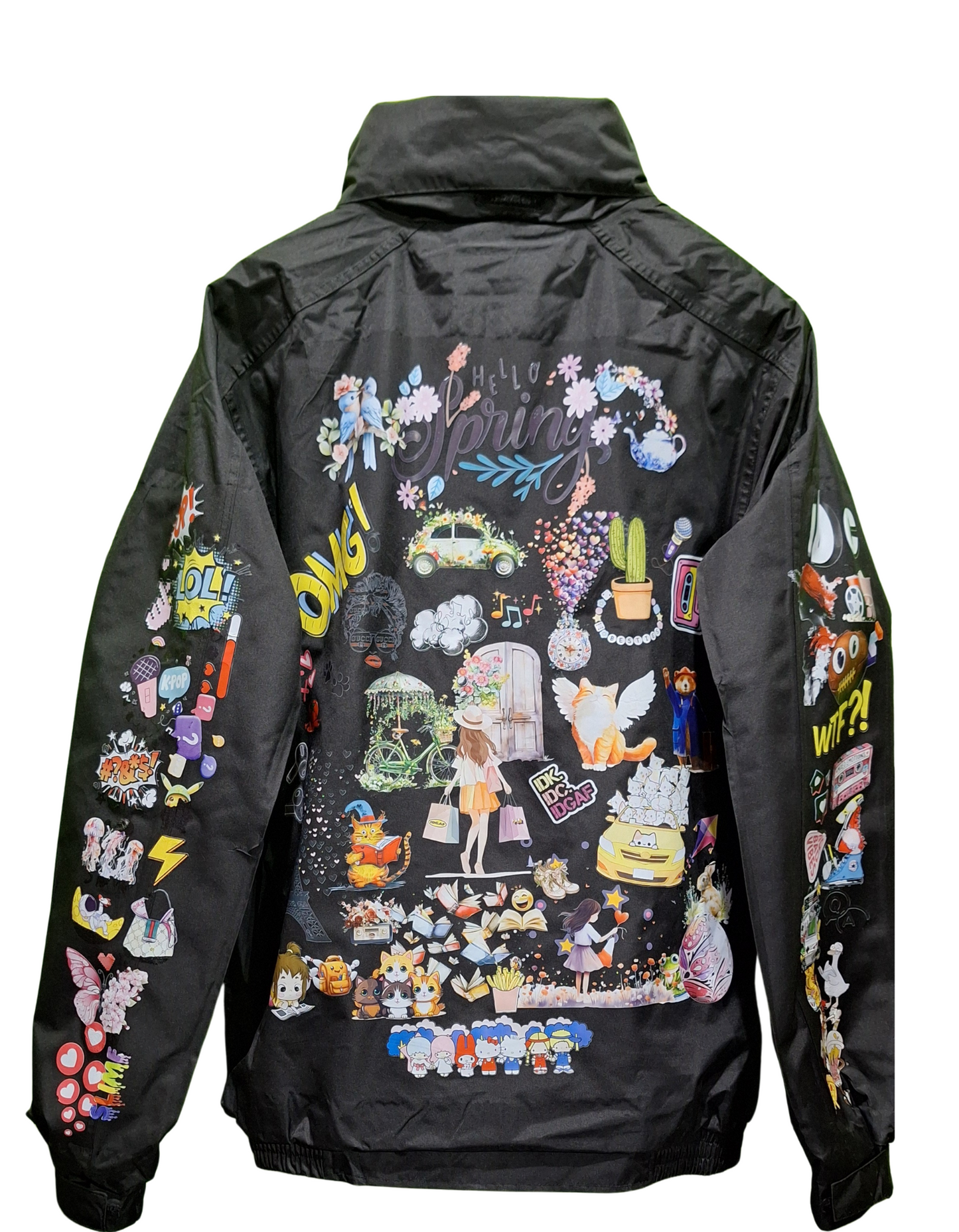 Bomber Jacket with Hello Spring Design – Stylish and Warm Outerwear For Winter in Various Sizes