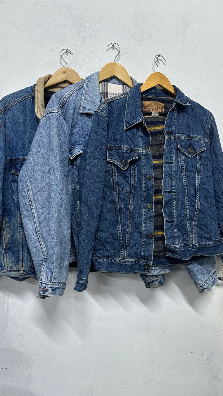 Vintage Quilted-Lined Denim Jackets – Warm, Stylish, Multiple Sizes