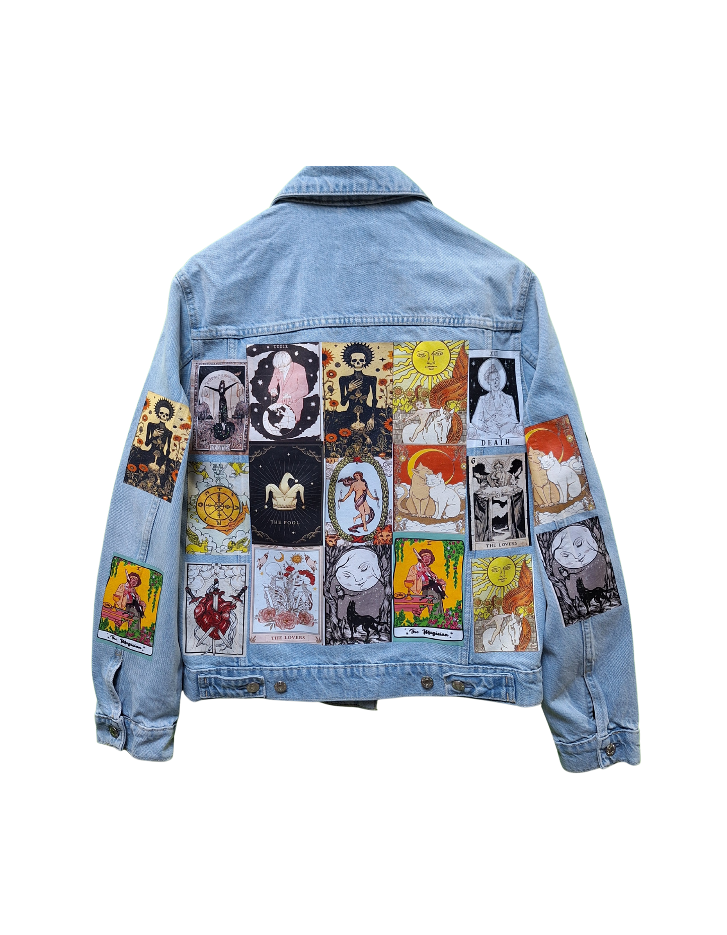 Tarot Vintage Custom Print Denim Jacket | Customised Unisex Vintage Denim Jacket