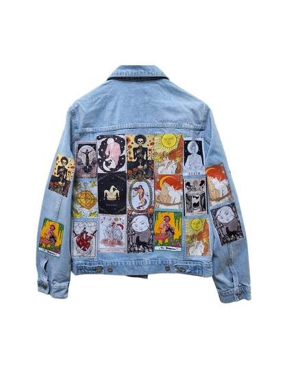 Tarot Vintage Custom Print Denim Jacket | Customised Unisex Vintage Denim Jacket