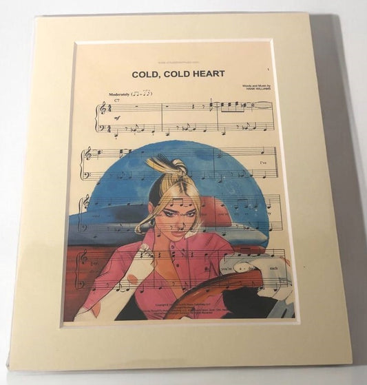 "Cold, Cold Heart" Retro Art - Unique Art Print Hard Board Poster