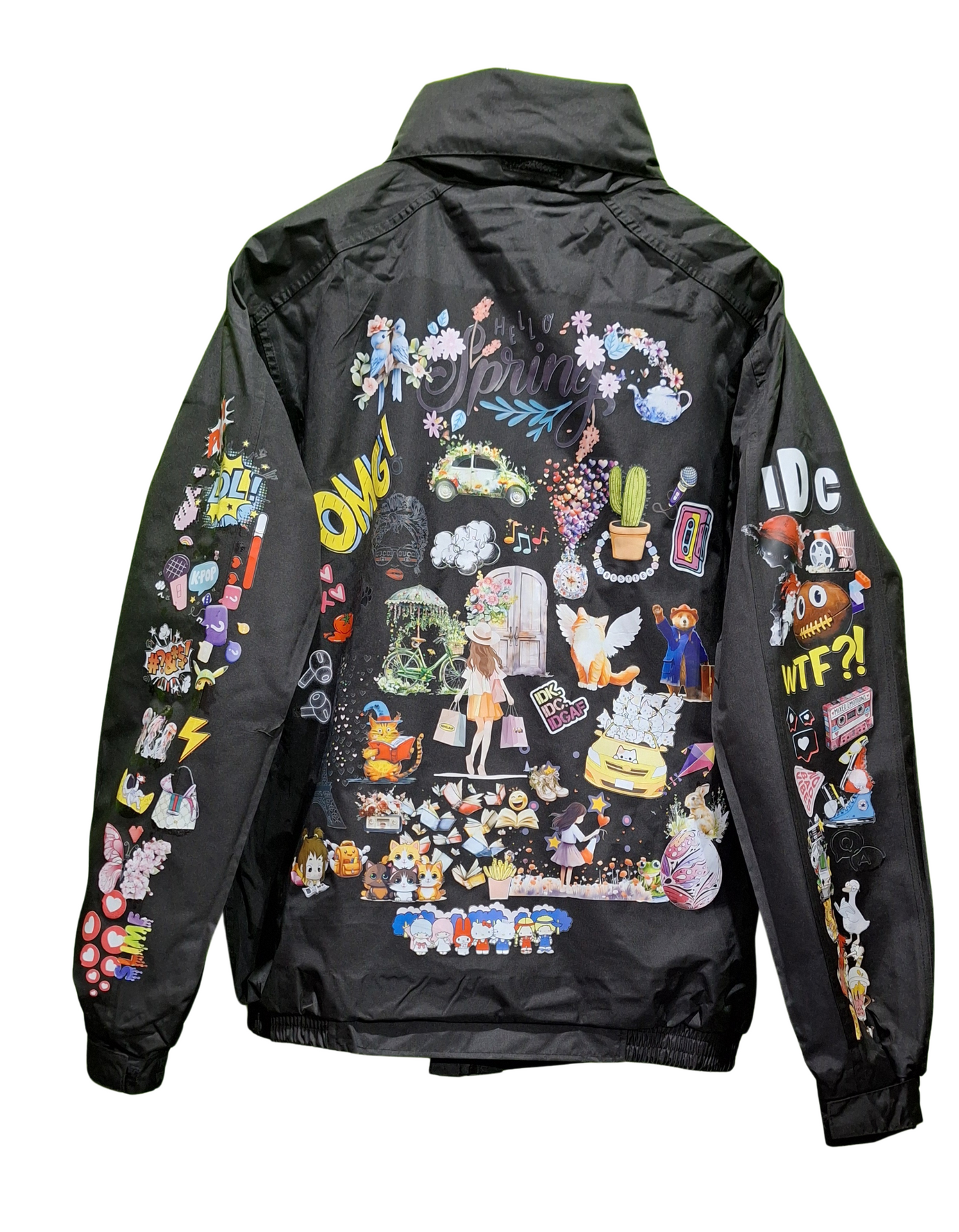 Bomber Jacket with Hello Spring Design – Stylish and Warm Outerwear For Winter in Various Sizes