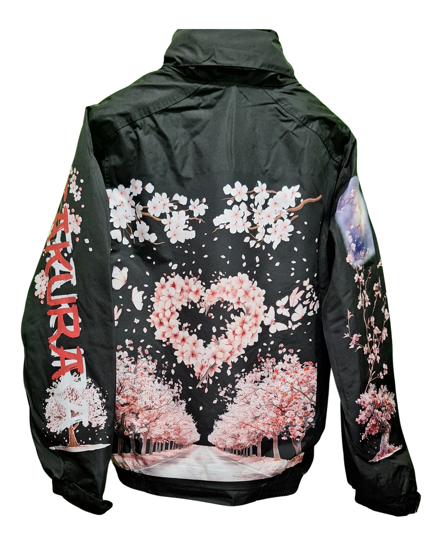 Bomber Jacket with Japanese Sakura Design – Stylish and Warm Outerwear For Winter in Various Sizes