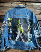a picture of the queen band printed denim jacket 