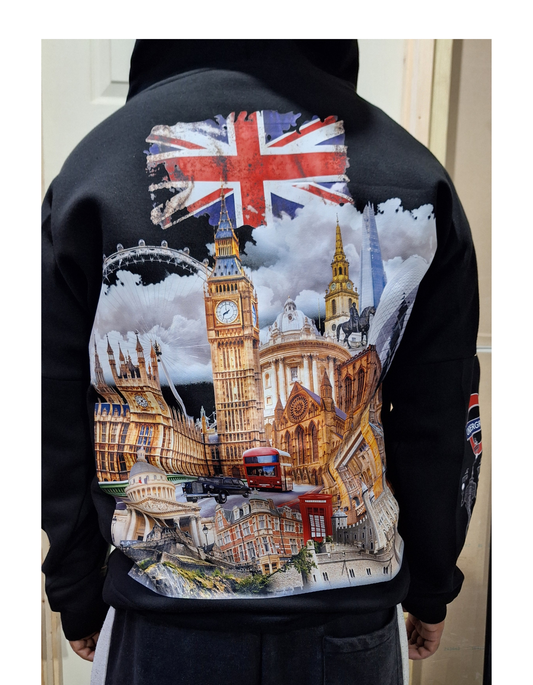 London Custom Graphic Hoodie – Unisex, All Sizes l Printed hoodie London design