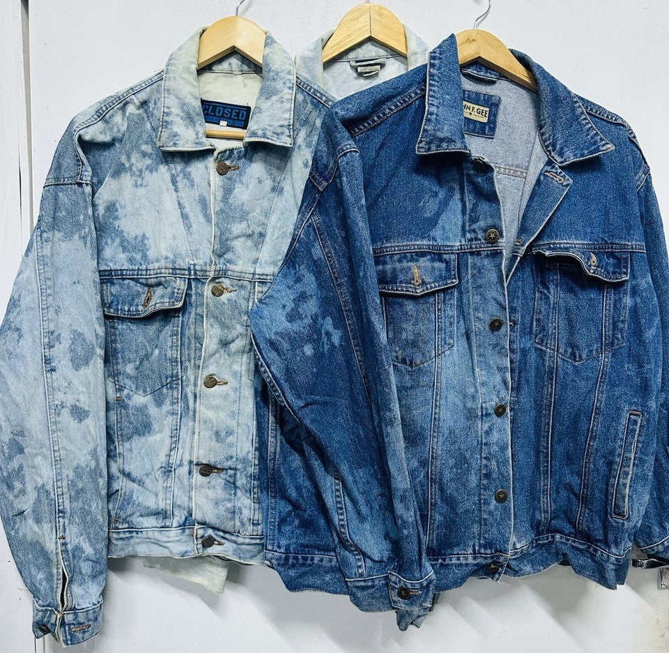 Vintage 80s and 90s Men's Trucker Bleached Denim Jackets - Unisex Vintage Bleached Denim - Various Size