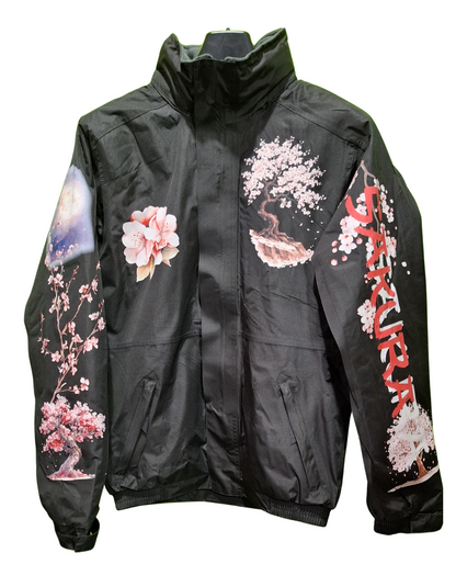 Bomber Jacket with Japanese Sakura Design – Stylish and Warm Outerwear For Winter in Various Sizes