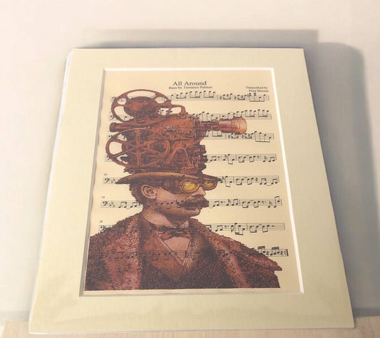 Steampunk Gentleman Poster  - Unique Art Print Hard Board Poster