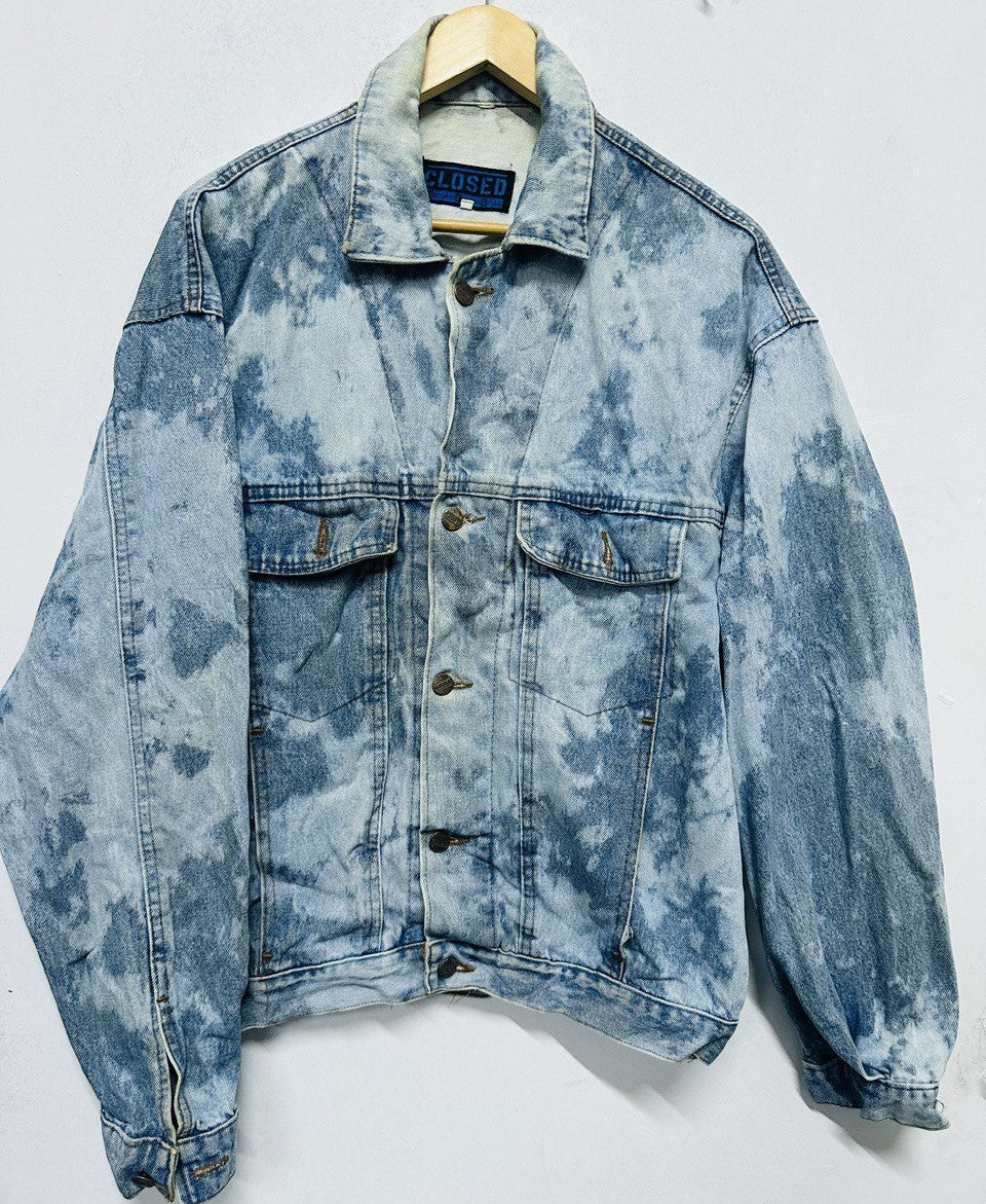 Vintage 80s and 90s Men's Trucker Bleached Denim Jackets - Unisex Vintage Bleached Denim - Various Size