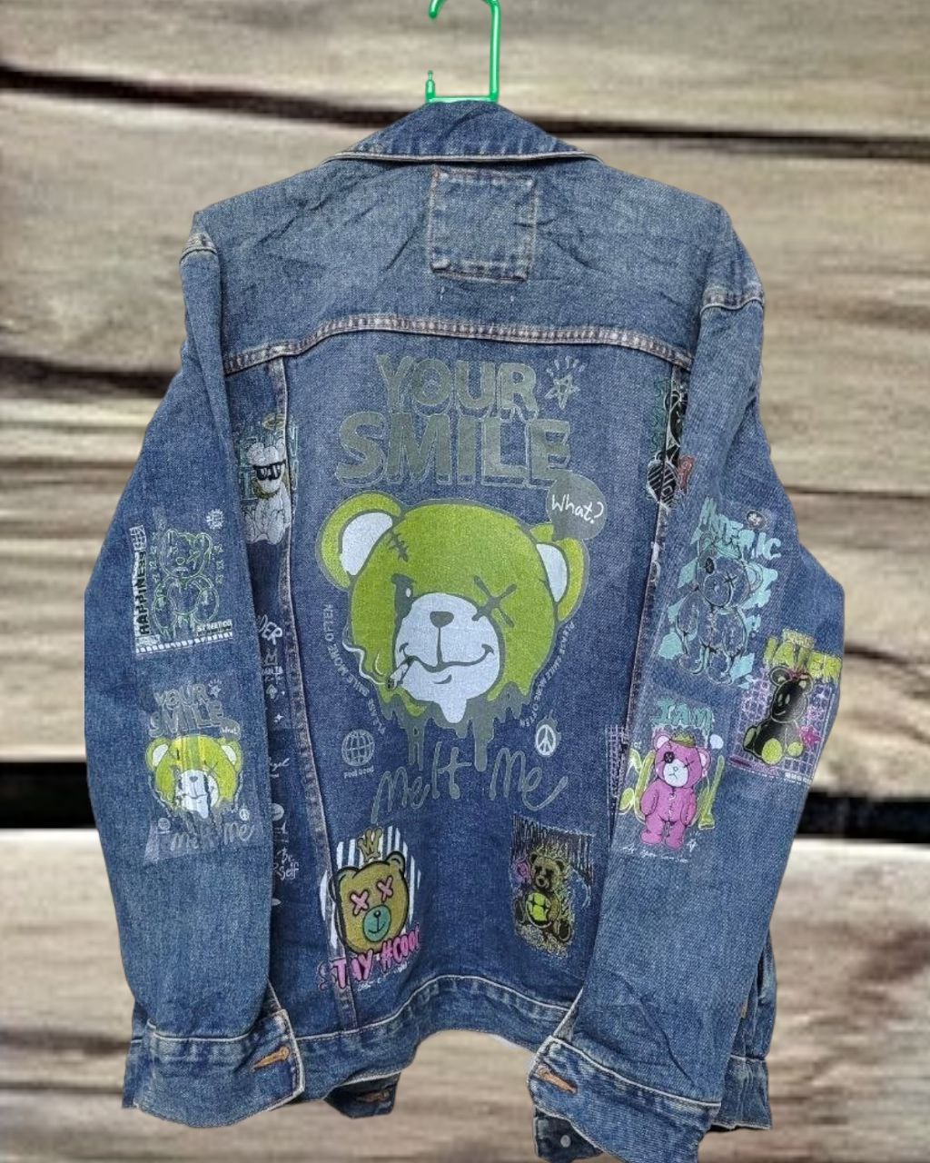 Panda Vintage Denim Jacket Graphic Design Men's Women's Kids