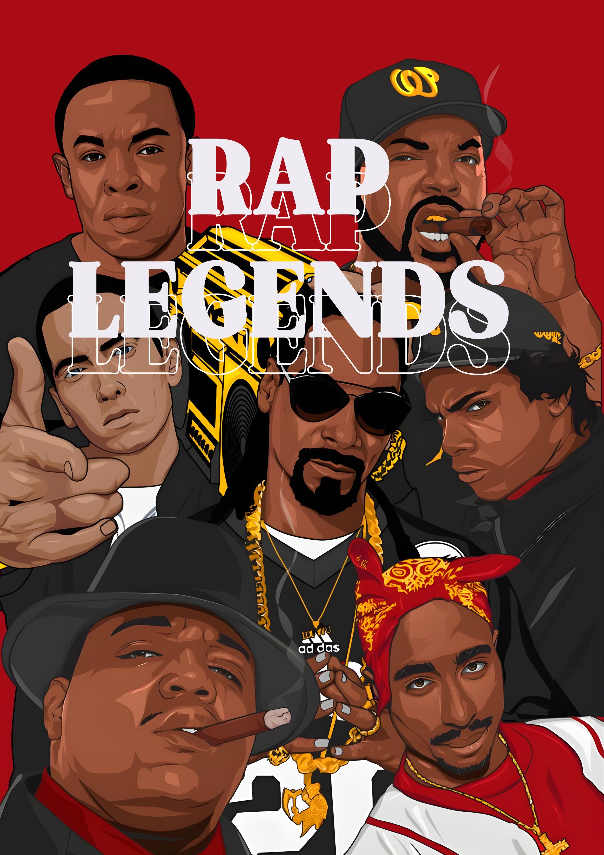 Legends of Hip Hop Singers Poster