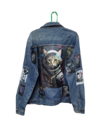 Space Cat Customised Graphic Denim Jackets - MAXGRG
