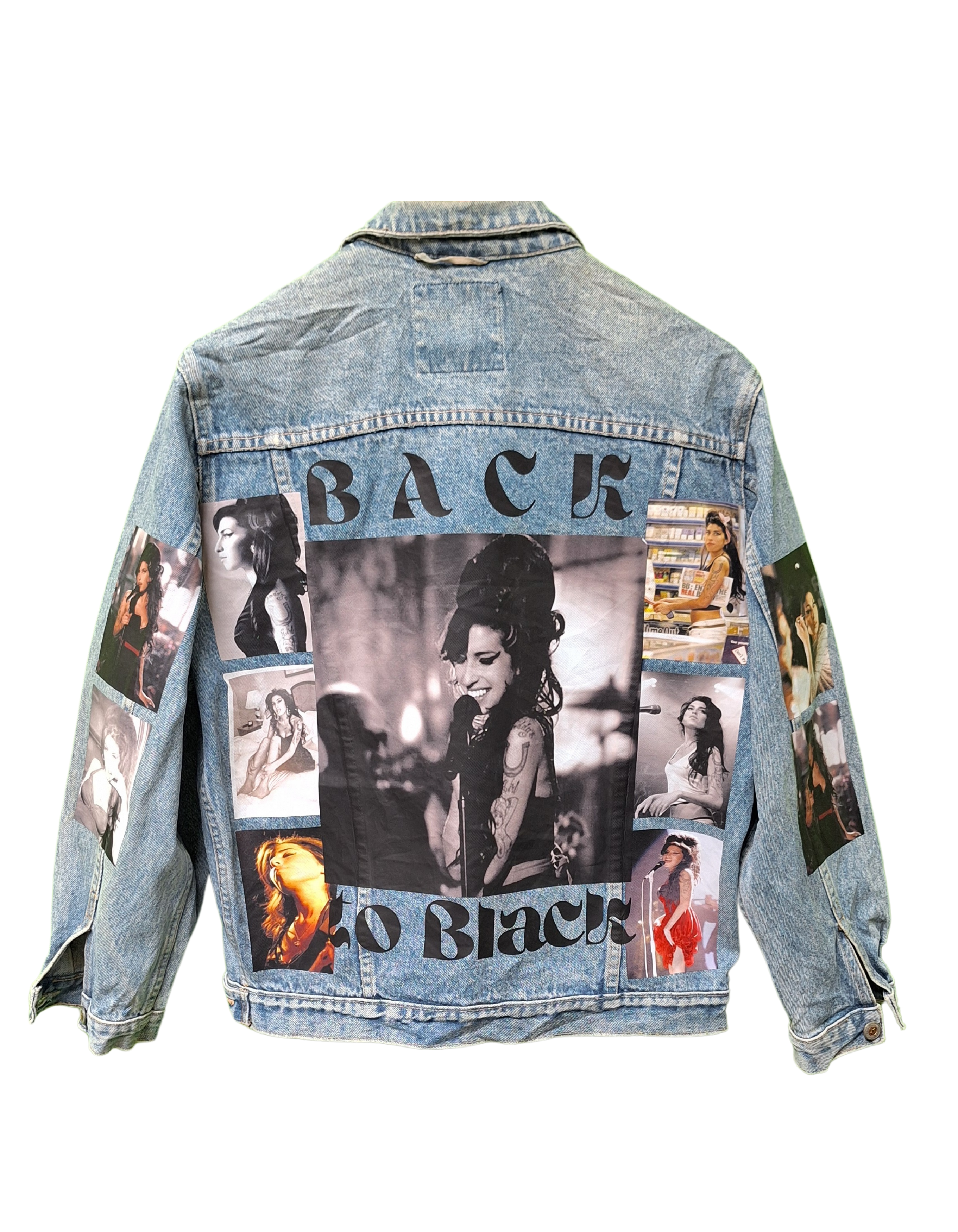 Back To Black Vintage Customised Graphic Denim Jackets - MAXGRG