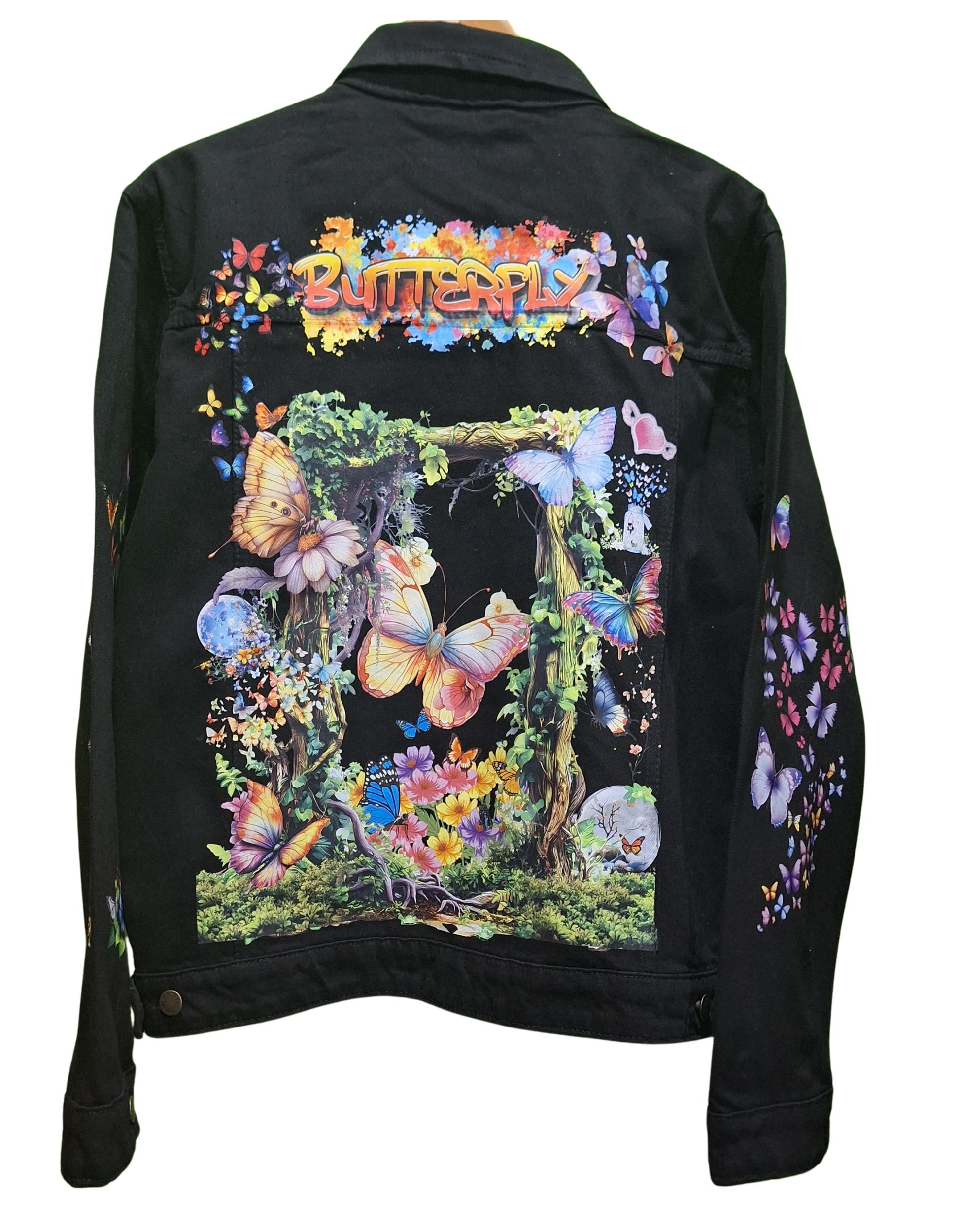 Butterfly Customised Graphic Denim Jackets - MAXGRG