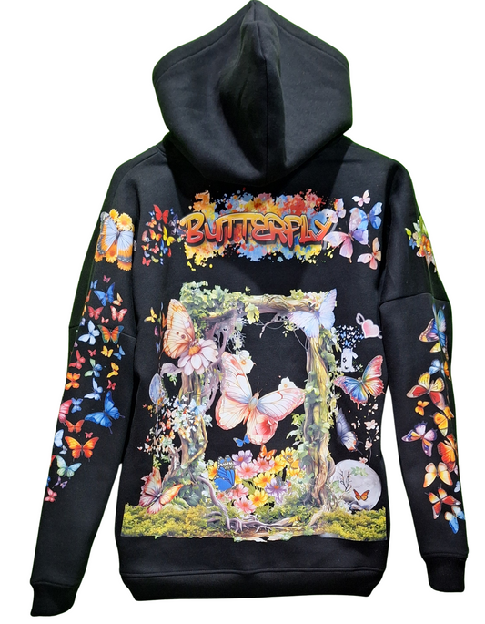 Butterfly Customised Graphic Printed Hoodie I Unisex Graphic Hoodie Various Sizes