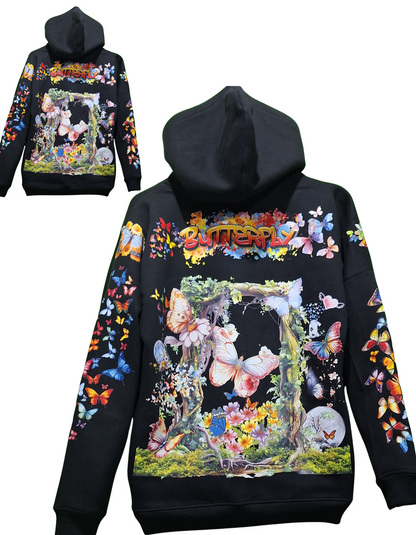 Butterfly Customised Graphic Printed Hoodie I Unisex Graphic Hoodie Various Sizes