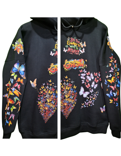 Butterfly Customised Graphic Printed Hoodie I Unisex Graphic Hoodie Various Sizes