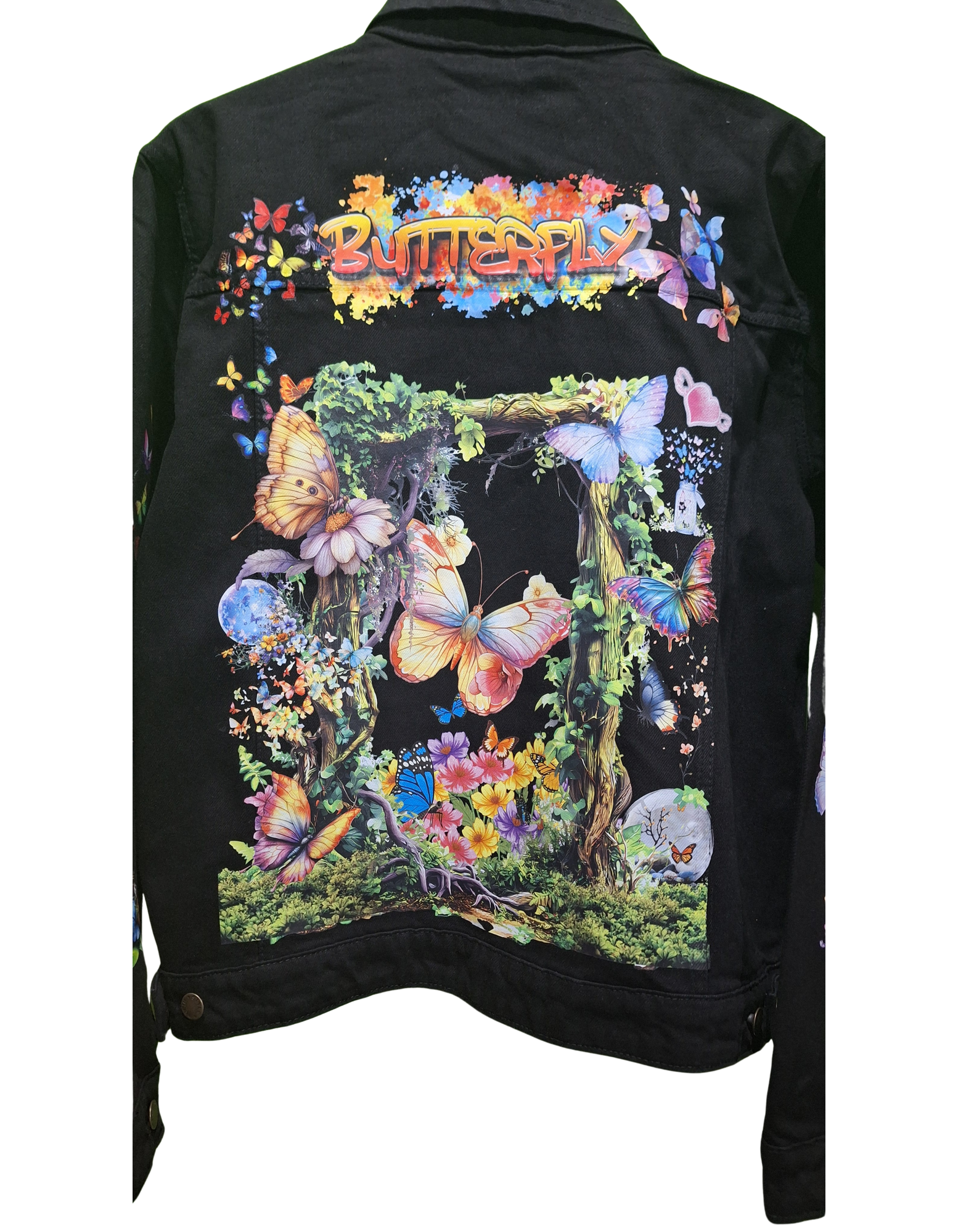 Butterfly Customised Graphic Denim Jackets - MAXGRG