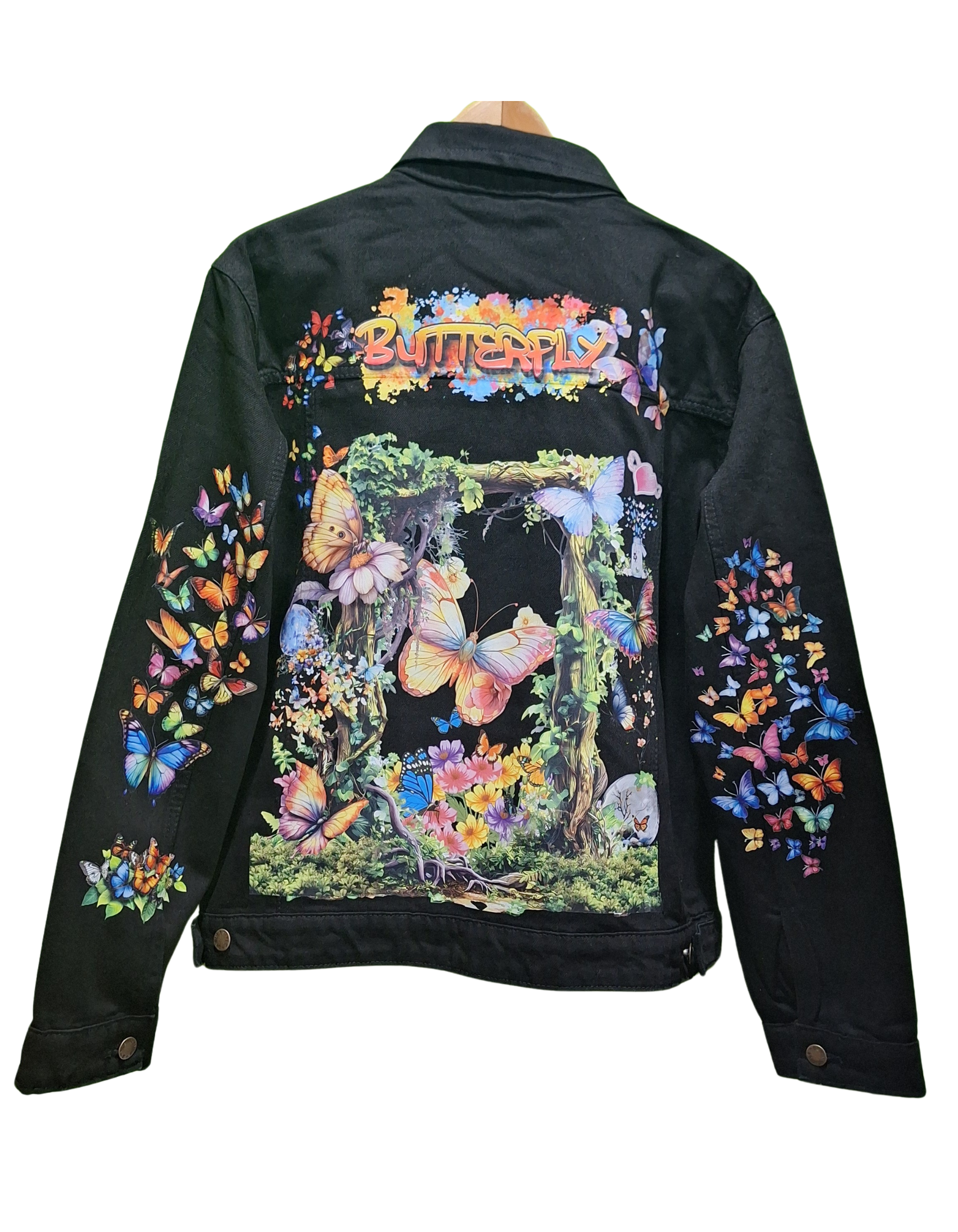 Butterfly Customised Graphic Denim Jackets - MAXGRG
