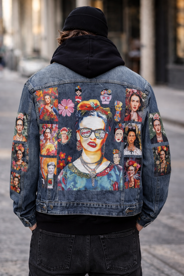 Freda Kahlo theme denim jacket 