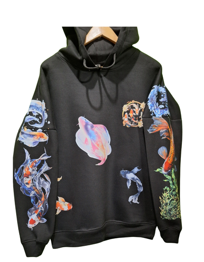 Koi Fish Theme Custom Graphic Printed Hoodie I Unisex Graphic Hoodie Various Sizes