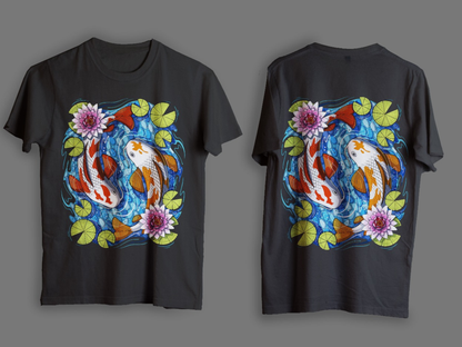 KOI FISH Custom Graphic Printed Tees I Unisex Graphic Tees Various Colours And Sizes