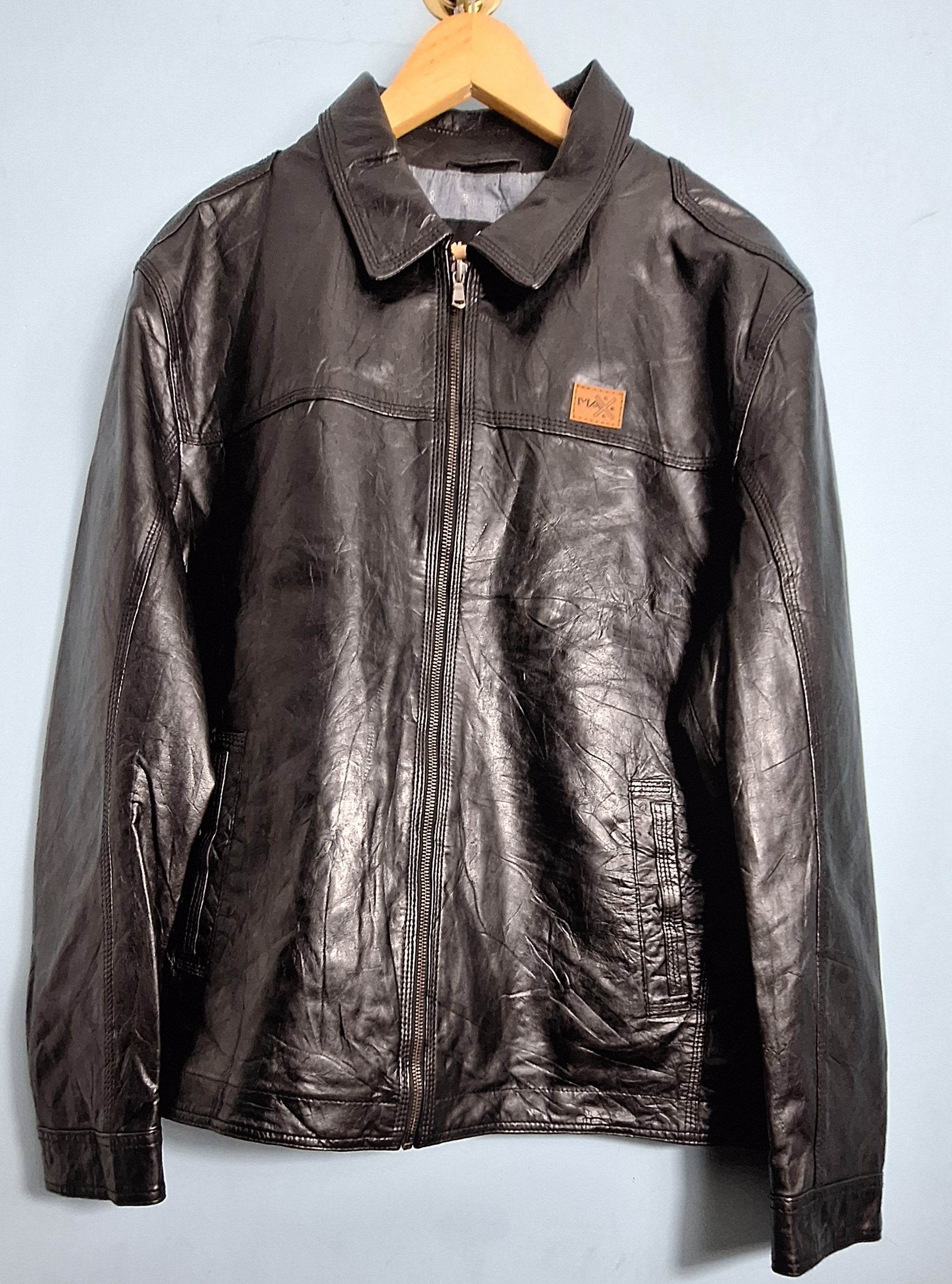 10 Men’s Classic Black Genuine Leather Jacket MAXGRG
