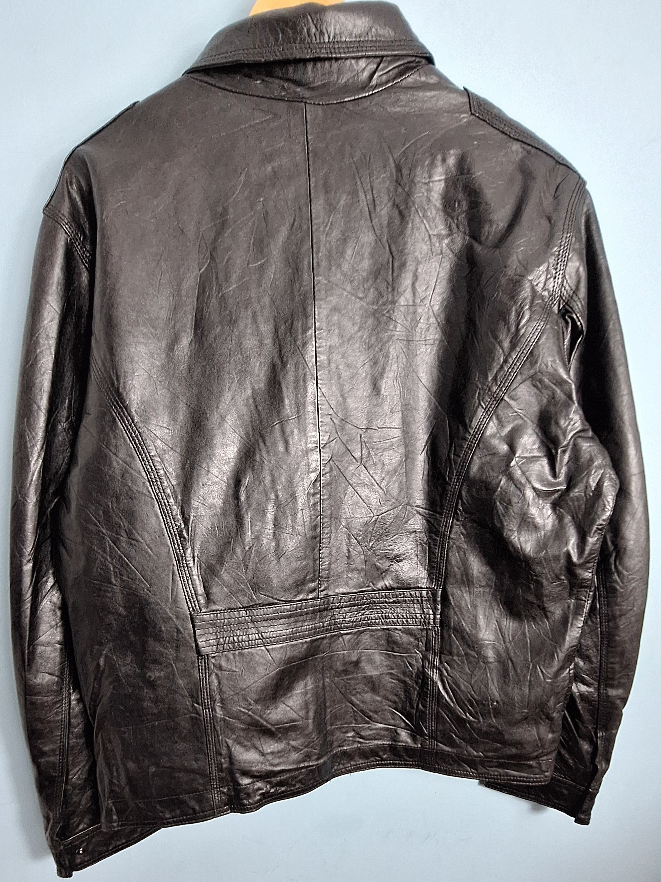 10 Men’s Classic Black Genuine Leather Jacket MAXGRG