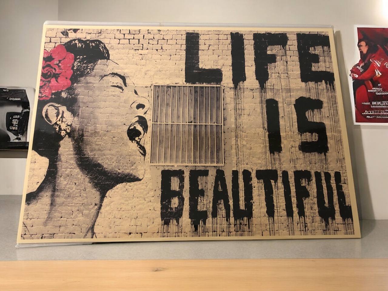 Life is Beautiful Poster - Urban Street Art  - A4 Size Hard Board Poster