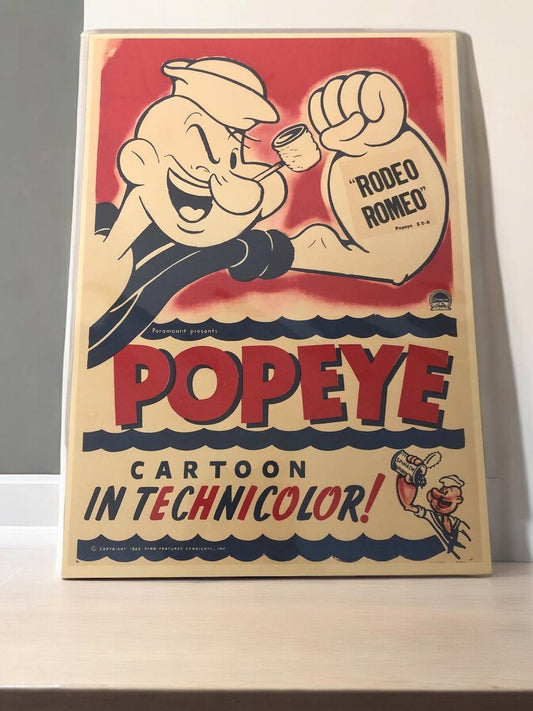 Popeye Cartoon Poster - "Rodeo Romeo"