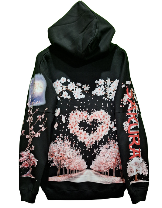 Japanese Flower SAKURA Custom Graphic Printed Hoodie I Unisex Graphic Hoodie Various Sizes