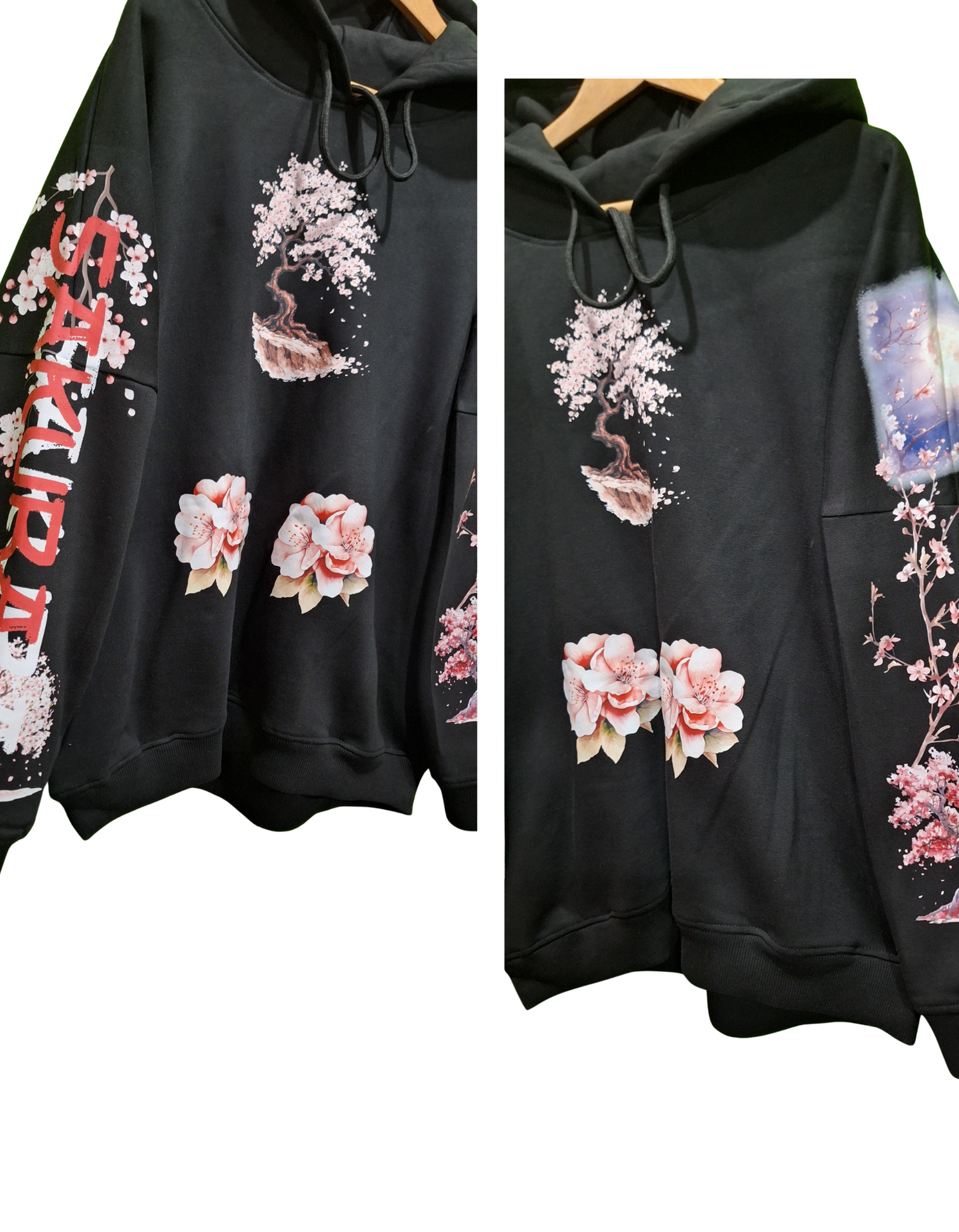 Japanese Flower SAKURA Custom Graphic Printed Hoodie I Unisex Graphic Hoodie Various Sizes