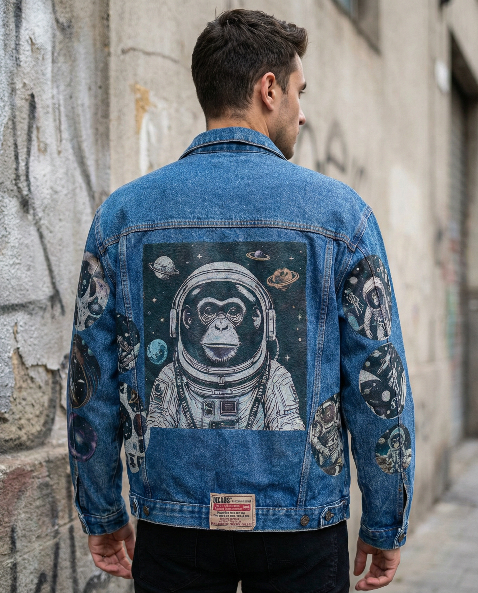 Space Monkey Customised Graphic Denim Jackets - MAXGRG
