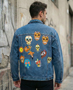 Sugerskull Customised Graphic Denim Jackets - MAXGRG