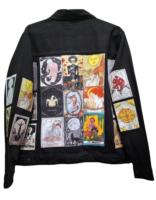 Tarot Vintage Custom Print Denim Jacket | Customised Unisex Vintage Denim Jacket