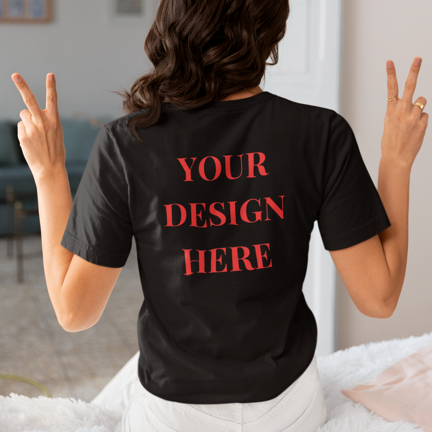 'Your Design Here' [Back Print] Custom T-shirt - Graphic Unisex T-shirt | Various Color & Sizes