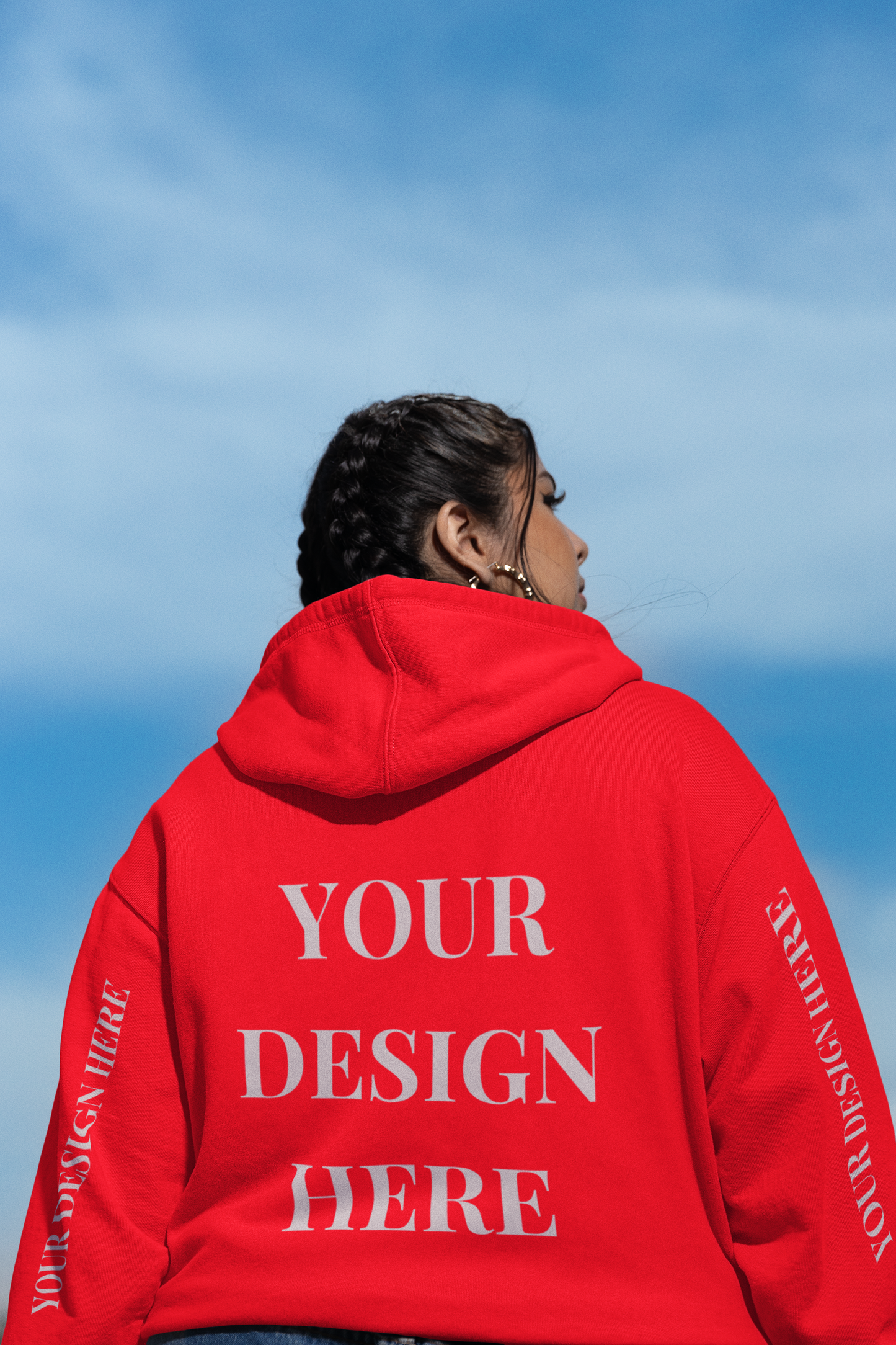 'Your Design Here' (Back & Sleeve Print) Custom Hoodie  - Graphic Unisex Hoodie