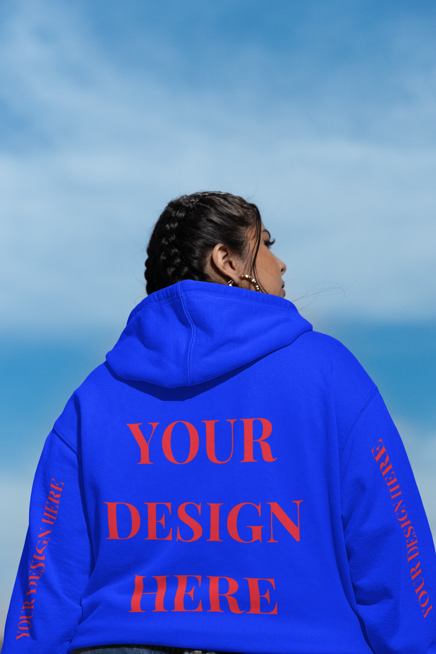 'Your Design Here' (Back & Sleeve Print) Custom Hoodie  - Graphic Unisex Hoodie