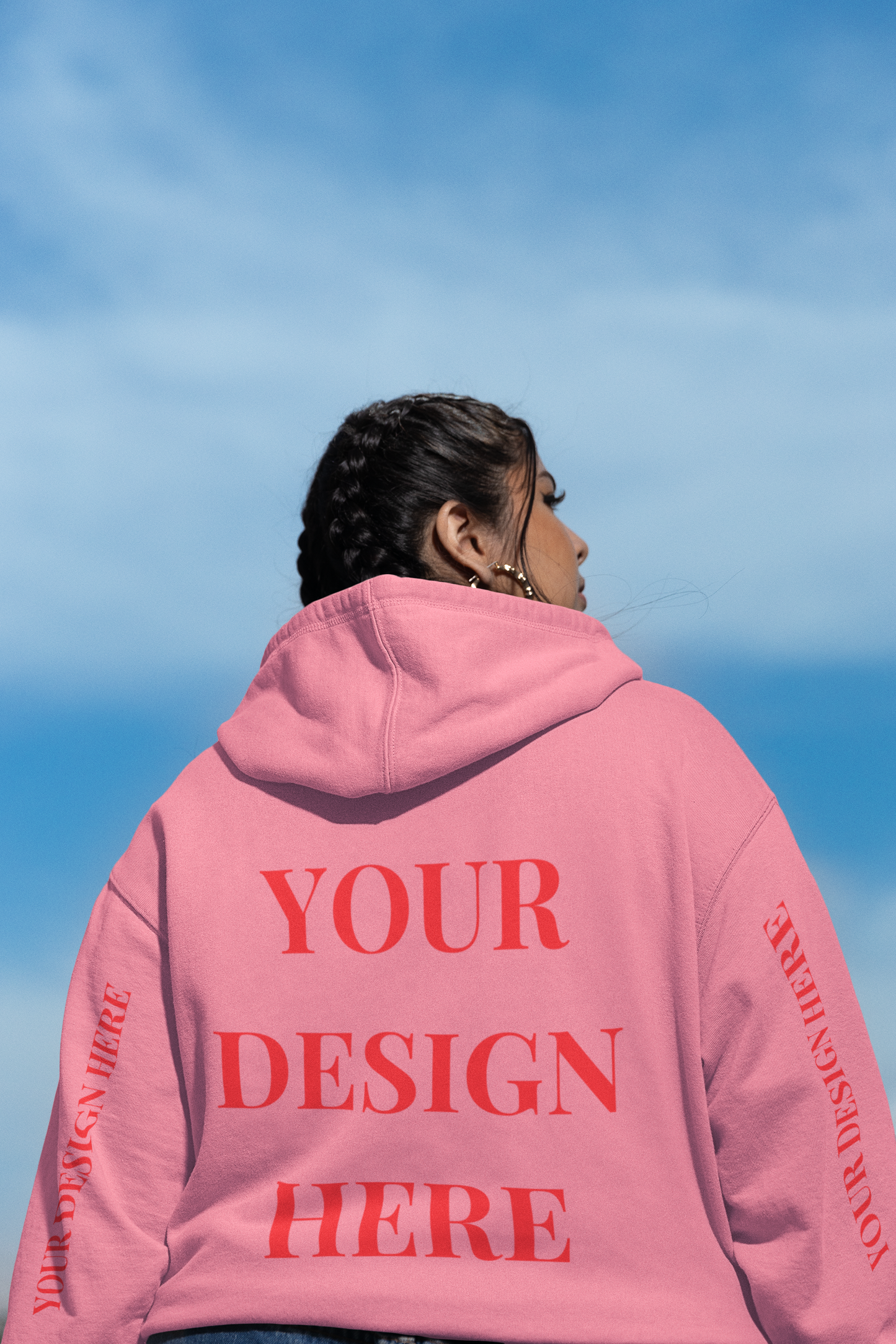 'Your Design Here' (Back & Sleeve Print) Custom Hoodie  - Graphic Unisex Hoodie