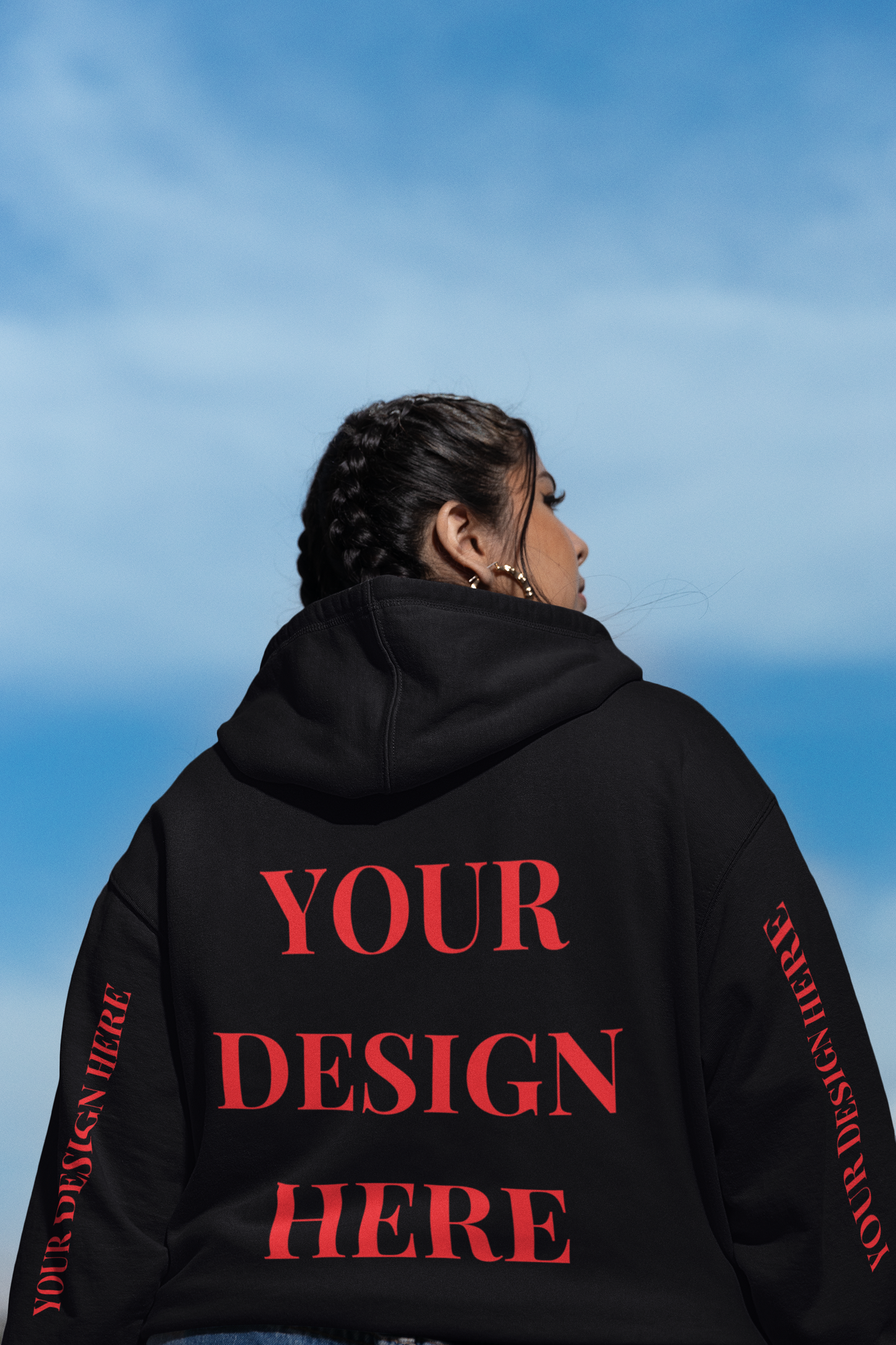 'Your Design Here' (Back & Sleeve Print) Custom Hoodie  - Graphic Unisex Hoodie