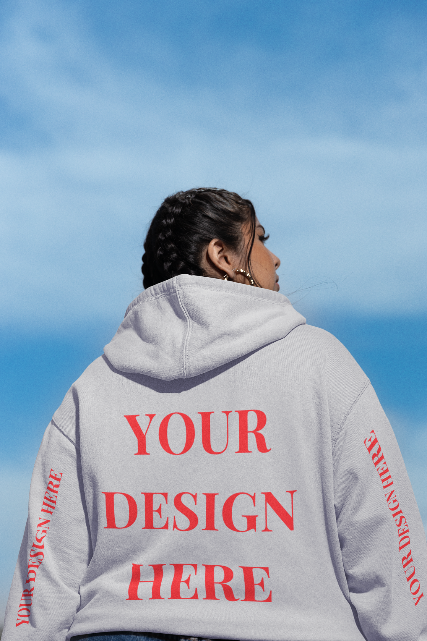 'Your Design Here' (Back & Sleeve Print) Custom Hoodie  - Graphic Unisex Hoodie