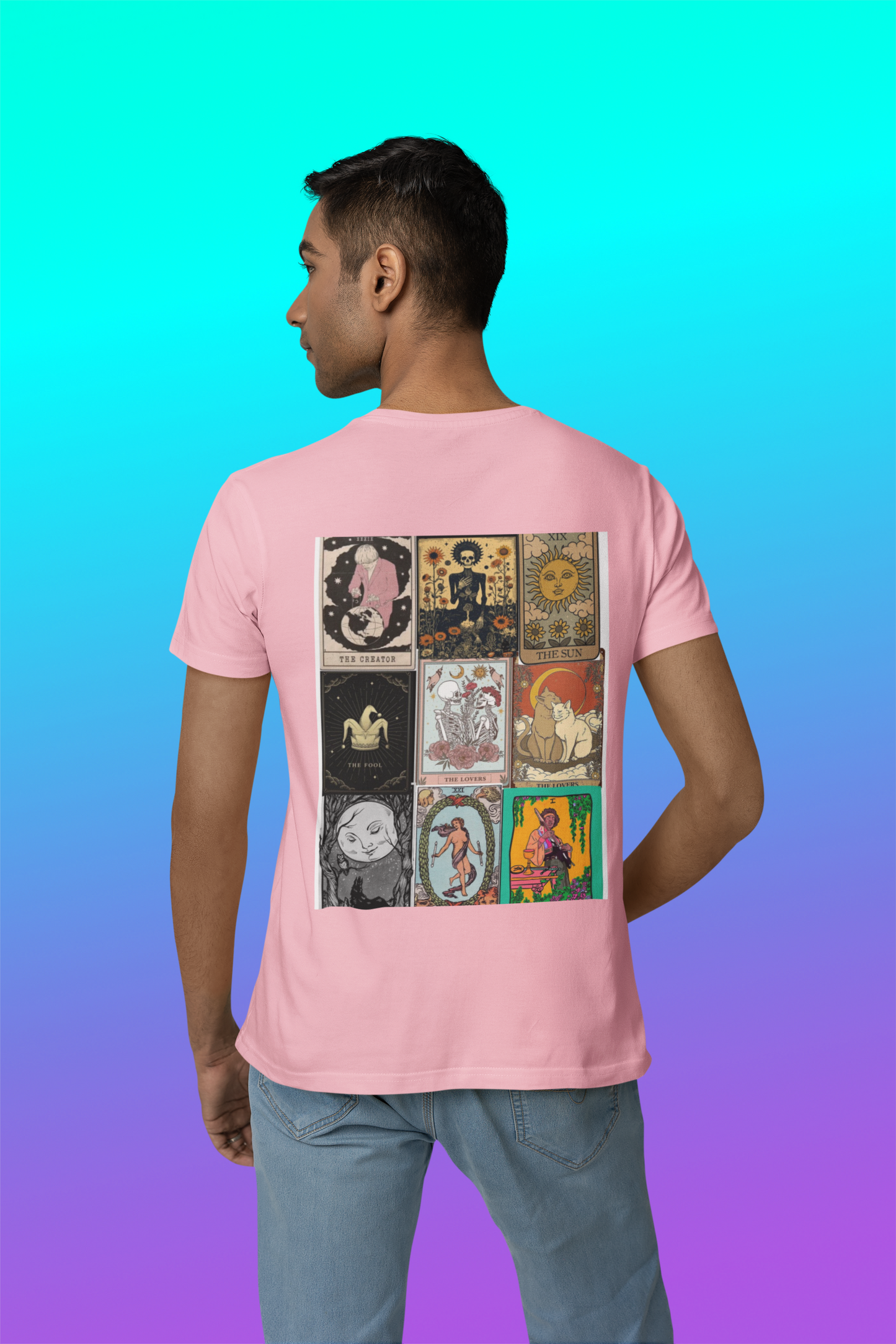 Tarot [Back Print] Custom T-shirt - Graphic Unisex T-shirt | Various Color & Sizes