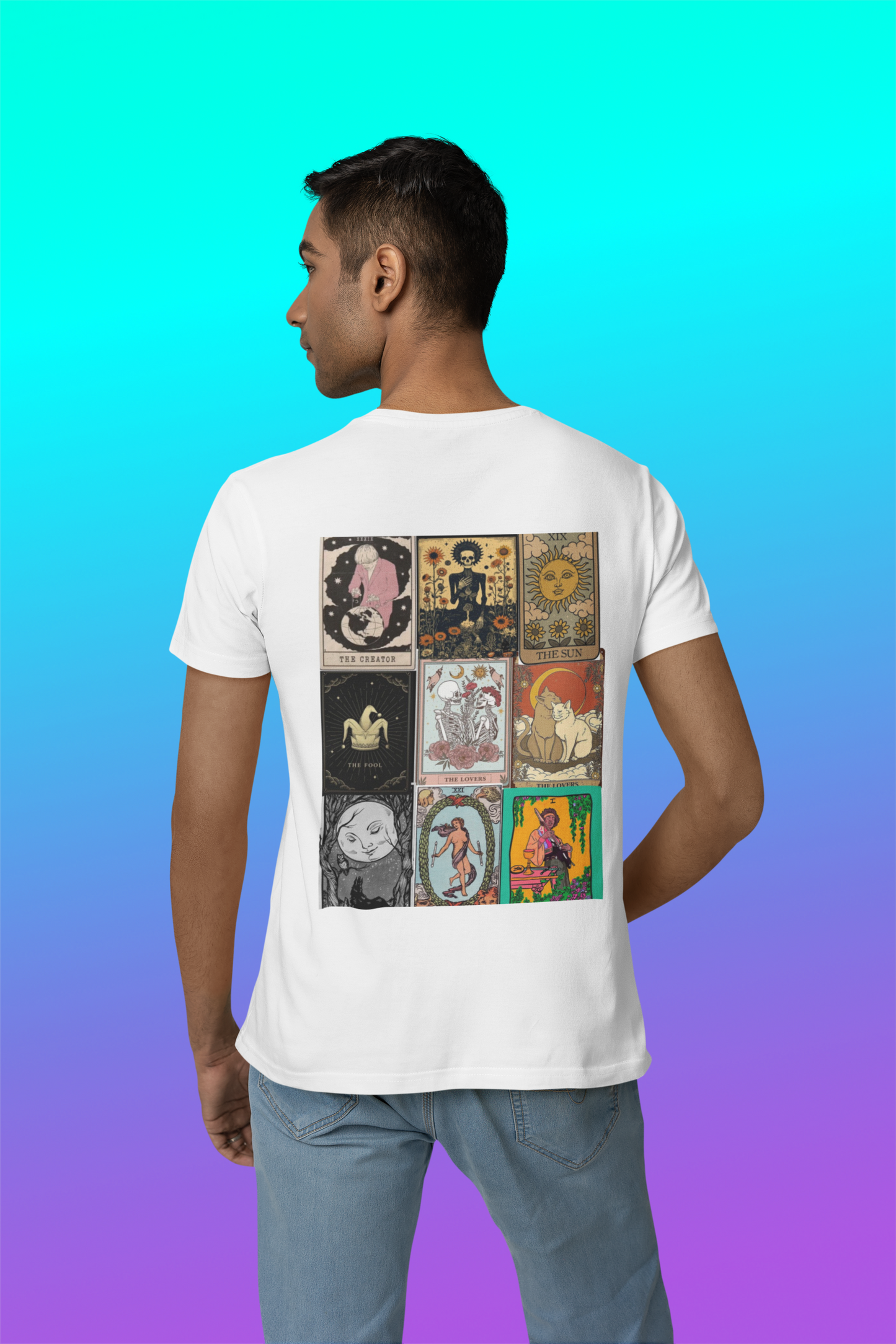 Tarot [Back Print] Custom T-shirt - Graphic Unisex T-shirt | Various Color & Sizes