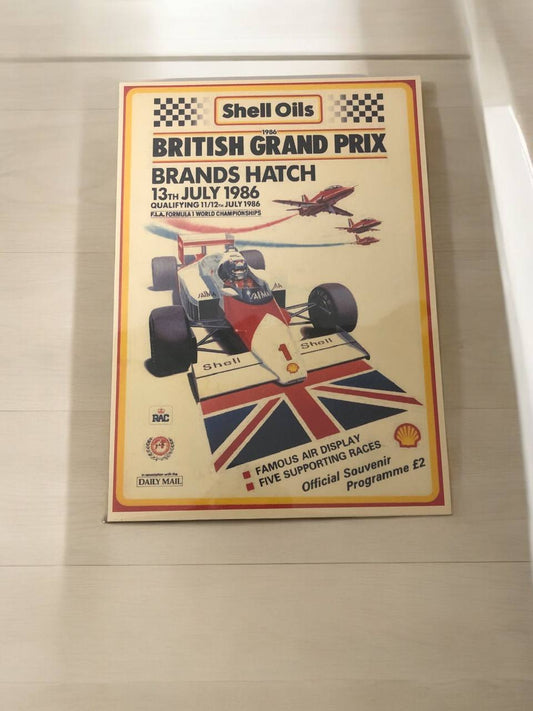 1986 British Grand Prix Poster - A4 Size Hard Board Poster