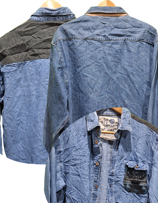 Vintage Denim Shirt Mystery Box – Authentic 90s Workwear Denim Shirts, One-of-a-Kind Surprise Vintage Shirt, Unisex Retro Style Gift