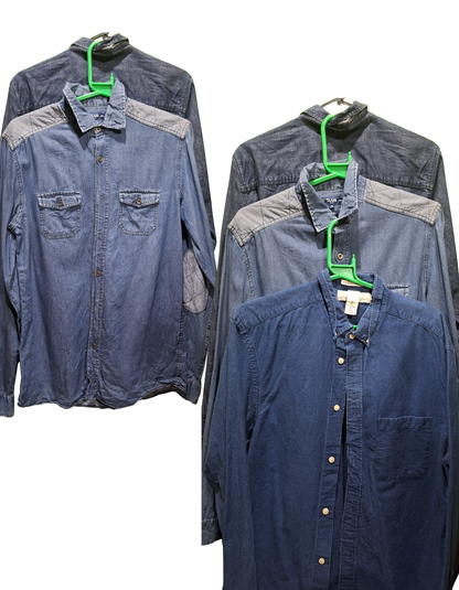 Vintage Denim Shirt Mystery Box – Authentic 90s Workwear Denim Shirts, One-of-a-Kind Surprise Vintage Shirt, Unisex Retro Style Gift