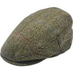 Herringbone checked flat cap 